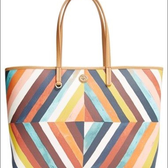 tory burch striped tote